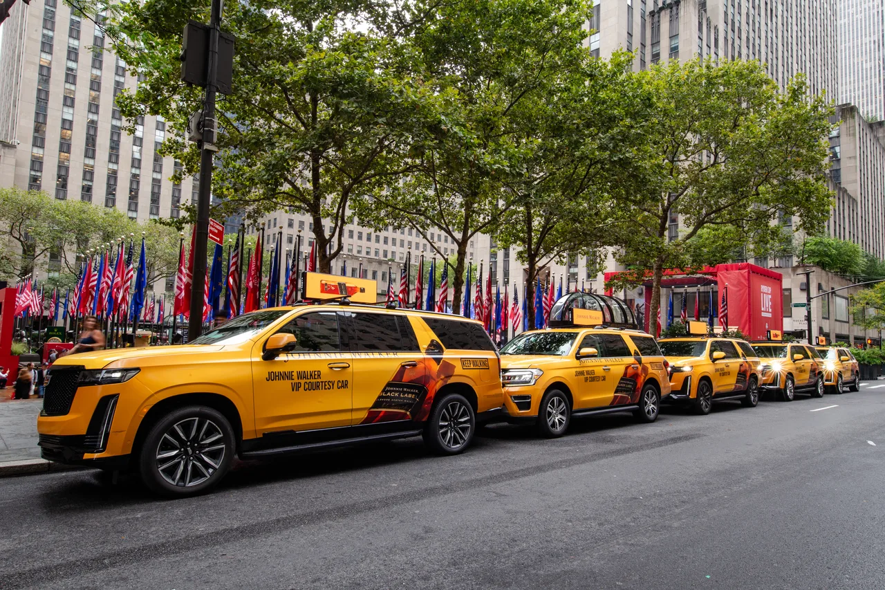Johnnie Walker campaign on a 360 wrap + digital top vehicle in New York